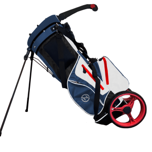 Zero Friction Wheel Pro Push Cart & Stand Bag, Navy